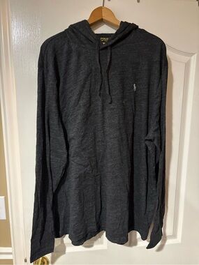 Polo by Ralph Lauren Charcoal Hooded Long-Sleeve Shirt